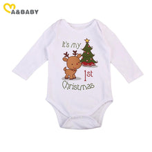 Load image into Gallery viewer, christmas baby romper newborn infant baby boys girls cartoon deer Christmas tree print long sleeves romper autumn baby clothing
