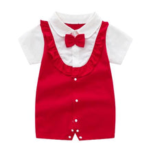 Load image into Gallery viewer, New Born Baby Clothing Summer Gentleman Rompers 0-12M Baby Boys Cotton Jumpsuit Baby Body Clothes Newborn Unisex Thin Costumes