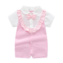 Load image into Gallery viewer, New Born Baby Clothing Summer Gentleman Rompers 0-12M Baby Boys Cotton Jumpsuit Baby Body Clothes Newborn Unisex Thin Costumes