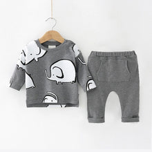 Load image into Gallery viewer, Brand Romper Set Fashion Cartoon Roupas De Bebes Bodysuit+Hat+Pant 3pcs Baby Boy Clothing Set Cute Animal Newborn Baby Clothes