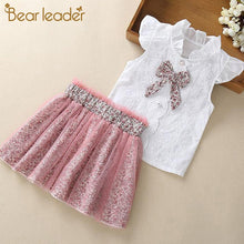 Load image into Gallery viewer, Bear Leader Girls Clothing Sets New Summer Sleeveless T-shirt+Print Bow Skirt 2Pcs for Kids Clothing Sets Baby Clothes Outfits