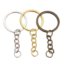 Load image into Gallery viewer, 5-20pcs/lot Key Chain Key Ring keychain Bronze Rhodium Gold 28mm Long Round Split Keyrings Keychain Jewelry Making Wholesale DIY
