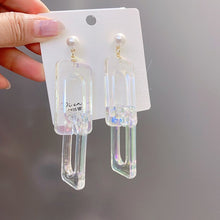 Load image into Gallery viewer, HUANZHI 2020 New Transparent Acrylic Round Circle Small Big Earrings Geometric Long Chain Stud Earrings For Women Girls Jewelry