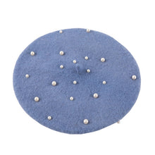 Load image into Gallery viewer, Fashion Wool Baby Hat with Pearls Candy Color Retro Baby Girl Cap Kids Beret Hats for Girls 2-6 Years 1PC