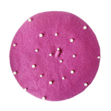 Load image into Gallery viewer, Fashion Wool Baby Hat with Pearls Candy Color Retro Baby Girl Cap Kids Beret Hats for Girls 2-6 Years 1PC