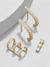 Load image into Gallery viewer, 5 Pair/set 2020 Brincos Female Rhinestone Huggie Earrings Set Amazing Price Gold Small Stud Earring for Women Fashion Jewelry