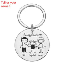 Load image into Gallery viewer, Love Cute Keychain Engraved Family Gifts for Parents Children Present Keyring Bag Charm Families Member Gift Key Chain
