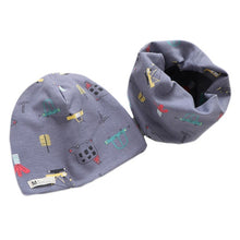 Load image into Gallery viewer, New Fashion Baby Cap Set Cartoon Owl Stars Baby Head Cover Spring Warm Neck Collar Kids Beanies Sets Cotton Children Hats Scarf