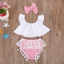 Load image into Gallery viewer, NEW Newborn Baby Girls Clothes Sleeveless Dress+Briefs 2PCS Outfits Set Striped Printed Cute Clothing Sets Summer Sunsuit 0-24M