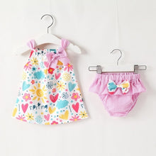 Load image into Gallery viewer, NEW Newborn Baby Girls Clothes Sleeveless Dress+Briefs 2PCS Outfits Set Striped Printed Cute Clothing Sets Summer Sunsuit 0-24M
