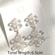 Load image into Gallery viewer, HUANZHI 2020 New Transparent Acrylic Round Circle Small Big Earrings Geometric Long Chain Stud Earrings For Women Girls Jewelry