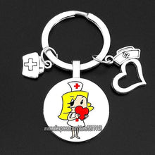 Load image into Gallery viewer, Cute Medical Kechain with Love Heart Angel Key Ring Personality Jewelry Thanksgiving Gift Key Holder for Nurse and Doctor