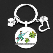 Load image into Gallery viewer, Cute Medical Kechain with Love Heart Angel Key Ring Personality Jewelry Thanksgiving Gift Key Holder for Nurse and Doctor