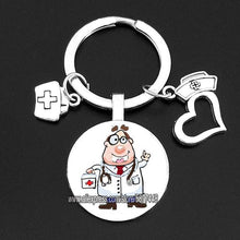 Load image into Gallery viewer, Cute Medical Kechain with Love Heart Angel Key Ring Personality Jewelry Thanksgiving Gift Key Holder for Nurse and Doctor