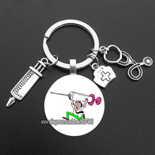 Load image into Gallery viewer, Cute Medical Kechain with Love Heart Angel Key Ring Personality Jewelry Thanksgiving Gift Key Holder for Nurse and Doctor