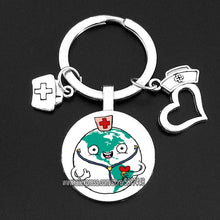Load image into Gallery viewer, Cute Medical Kechain with Love Heart Angel Key Ring Personality Jewelry Thanksgiving Gift Key Holder for Nurse and Doctor