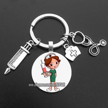 Load image into Gallery viewer, Cute Medical Kechain with Love Heart Angel Key Ring Personality Jewelry Thanksgiving Gift Key Holder for Nurse and Doctor
