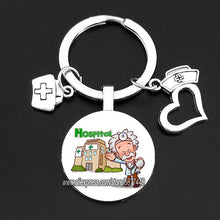 Load image into Gallery viewer, Cute Medical Kechain with Love Heart Angel Key Ring Personality Jewelry Thanksgiving Gift Key Holder for Nurse and Doctor