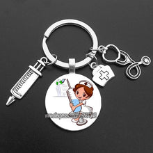 Load image into Gallery viewer, Cute Medical Kechain with Love Heart Angel Key Ring Personality Jewelry Thanksgiving Gift Key Holder for Nurse and Doctor