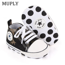 Load image into Gallery viewer, Baby Canvas Classic Sports Sneakers Newborn Baby Boys Girls Print Star First Walkers Shoes Infant Toddler Anti-slip Baby Shoes