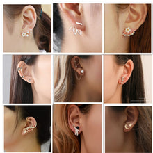 Load image into Gallery viewer, Fashion Korean Rhinestone Earrings Jewelry Crown Geometric Round Stud Earrings For Women Charm Flower Star Moon Earring Jewelry