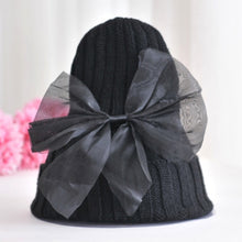 Load image into Gallery viewer, Big Bows Knitted Baby Girl Hat Cap Autumn Winter Warm Kids baby winter Hat Solid Color Baby Beanie Bonnet enfant Child Muts