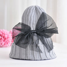 Load image into Gallery viewer, Big Bows Knitted Baby Girl Hat Cap Autumn Winter Warm Kids baby winter Hat Solid Color Baby Beanie Bonnet enfant Child Muts