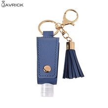 Load image into Gallery viewer, 30ml Portable Empty Leakproof Plastic Travel Bottle for Hand Sanitizer with Tassels Leather Keychain Holder Carriers