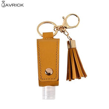 Load image into Gallery viewer, 30ml Portable Empty Leakproof Plastic Travel Bottle for Hand Sanitizer with Tassels Leather Keychain Holder Carriers