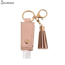 Load image into Gallery viewer, 30ml Portable Empty Leakproof Plastic Travel Bottle for Hand Sanitizer with Tassels Leather Keychain Holder Carriers