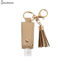 Load image into Gallery viewer, 30ml Portable Empty Leakproof Plastic Travel Bottle for Hand Sanitizer with Tassels Leather Keychain Holder Carriers