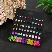 Load image into Gallery viewer, Luokey 2020 New Arrival Stud Earrings Set For Women Cute Rainbow Butterfly Flower Enamel Gold Stud Earrings Korean Charm Jewelry