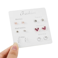 Load image into Gallery viewer, Luokey 2020 New Arrival Stud Earrings Set For Women Cute Rainbow Butterfly Flower Enamel Gold Stud Earrings Korean Charm Jewelry