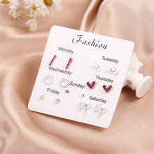 Load image into Gallery viewer, Luokey 2020 New Arrival Stud Earrings Set For Women Cute Rainbow Butterfly Flower Enamel Gold Stud Earrings Korean Charm Jewelry