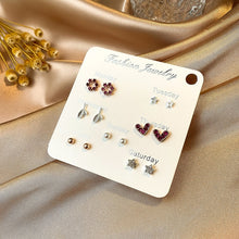 Load image into Gallery viewer, Luokey 2020 New Arrival Stud Earrings Set For Women Cute Rainbow Butterfly Flower Enamel Gold Stud Earrings Korean Charm Jewelry