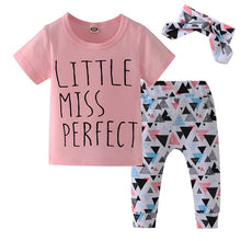 Load image into Gallery viewer, 3Pcs Newborn Baby Girl Clothes Set Fashion Autumn Cotton Letter T-shirt Pants Headband Fall Toddler Infant Outfits Clothing Suit