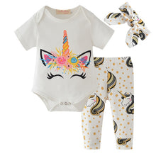 Load image into Gallery viewer, 3Pcs Newborn Baby Girl Clothes Set Fashion Autumn Cotton Letter T-shirt Pants Headband Fall Toddler Infant Outfits Clothing Suit