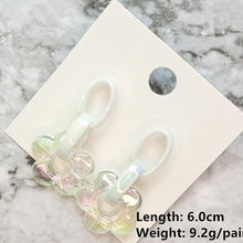 Load image into Gallery viewer, HUANZHI 2020 New Transparent Acrylic Round Circle Small Big Earrings Geometric Long Chain Stud Earrings For Women Girls Jewelry