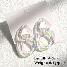 Load image into Gallery viewer, HUANZHI 2020 New Transparent Acrylic Round Circle Small Big Earrings Geometric Long Chain Stud Earrings For Women Girls Jewelry
