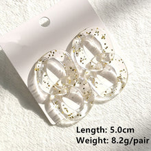 Load image into Gallery viewer, HUANZHI 2020 New Transparent Acrylic Round Circle Small Big Earrings Geometric Long Chain Stud Earrings For Women Girls Jewelry
