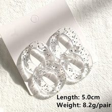 Load image into Gallery viewer, HUANZHI 2020 New Transparent Acrylic Round Circle Small Big Earrings Geometric Long Chain Stud Earrings For Women Girls Jewelry