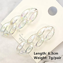 Load image into Gallery viewer, HUANZHI 2020 New Transparent Acrylic Round Circle Small Big Earrings Geometric Long Chain Stud Earrings For Women Girls Jewelry