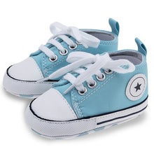 Load image into Gallery viewer, Baby Shoes Boy Girl Star Solid Sneaker Cotton Soft Anti-Slip Sole Newborn Infant First Walkers Toddler Casual Canvas Crib Shoes