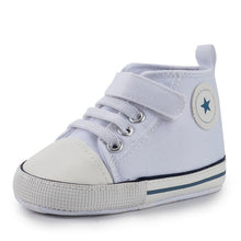 Load image into Gallery viewer, Baby Shoes Boy Girl Star Solid Sneaker Cotton Soft Anti-Slip Sole Newborn Infant First Walkers Toddler Casual Canvas Crib Shoes