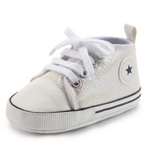 Load image into Gallery viewer, Baby Shoes Boy Girl Star Solid Sneaker Cotton Soft Anti-Slip Sole Newborn Infant First Walkers Toddler Casual Canvas Crib Shoes