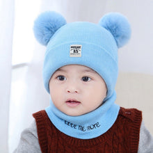 Load image into Gallery viewer, Autumn Winter Children Hats Pom Pom Ball Hat Kids Beanies Cap Girls Boys Warm Wool Hooded Hat Baby Scarves Toddler Caps