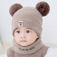 Load image into Gallery viewer, Autumn Winter Children Hats Pom Pom Ball Hat Kids Beanies Cap Girls Boys Warm Wool Hooded Hat Baby Scarves Toddler Caps