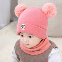 Load image into Gallery viewer, Autumn Winter Children Hats Pom Pom Ball Hat Kids Beanies Cap Girls Boys Warm Wool Hooded Hat Baby Scarves Toddler Caps