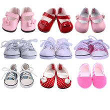 Load image into Gallery viewer, Doll Clothes Shoes Canvas Sequins Shoes For 18 Inch American&43Cm Baby New Born Reborn Doll For Our Generation Christmas Girl`s