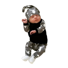 Load image into Gallery viewer, 3 Pcs Newborn Baby Boys Clothes Set Cloud Print Cotton Long Sleeve T-Shirt+Casual Solid Color Pant+Hat Infant Clothing Outfits